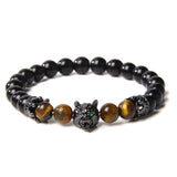 Wolf Head Natural Stone Beads Bracelet Bracelets Viking Warriors