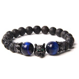 Wolf Head Natural Stone Beads Bracelet Bracelets Viking Warriors
