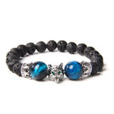 Wolf Head Natural Stone Beads Bracelet Bracelets Viking Warriors