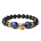 Wolf Head Natural Stone Beads Bracelet Bracelets Viking Warriors