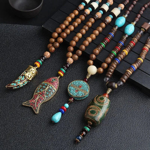 108 Mala Beads – Buddhist Prayer Nepalese Necklace Wooden beads necklace Viking Warriors