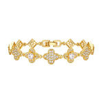 18K Gold Plated Cubic Zirconia Clover Bracelet Bracelet Viking Warriors