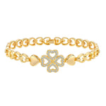 18K Gold Plated Cubic Zirconia Clover Bracelet Bracelet Viking Warriors