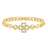 18K Gold Plated Cubic Zirconia Clover Bracelet Bracelet Viking Warriors