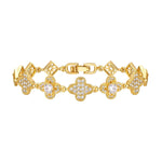 18K Gold Plated Cubic Zirconia Clover Bracelet Bracelet Viking Warriors