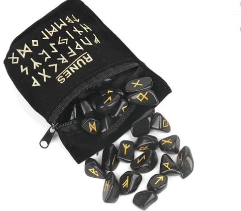 25PCS Crystal Engraved Rune Stones | Viking Warriors