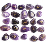 25Pcs Natural Amethyst Crystal Runes Hobbies & Creative Arts Viking Warriors