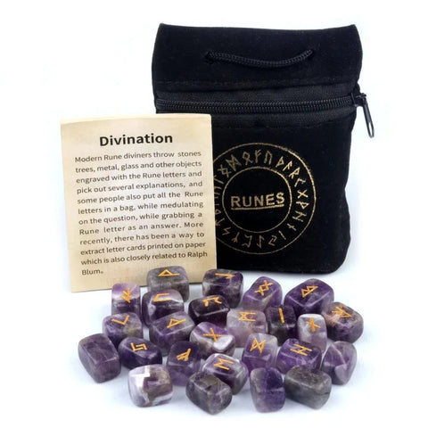 25Pcs Natural Stone Crystal Runes Hobbies & Creative Arts Viking Warriors