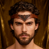 Viking Medieval Embossed Leather Headband