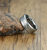 Blue Tungsten Carbide Wedding Bands