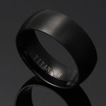 8mm Black Titanium Steel Ring Viking Warriors