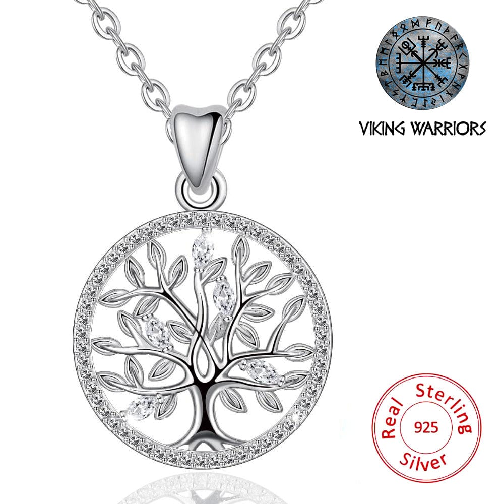 Tree Of Life Womens White Cubic Zirconia Sterling Silver Round Pendant  Necklace - JCPenney