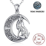 925 Sterling Silver Viking Howling Wolf Necklace Necklaces Viking Warriors