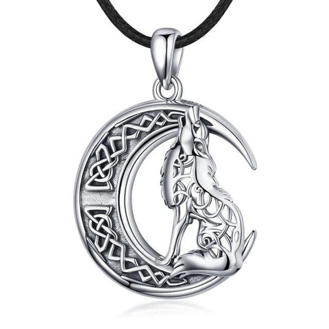 925 Sterling Silver Viking Howling Wolf Necklace Necklaces Viking Warriors