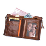 Genuine Leather Short Coin Wallet