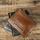 Genuine Leather Short Coin Wallet