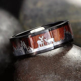 Black Koa Wood Inlay Titanium Wedding Ring