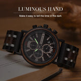 Reloj de pulsera cronógrafo de madera Nordic Sunrise 