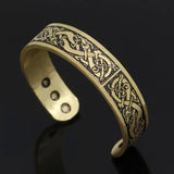 Viking Dragon Cuff Bracelet - Norse Knotwork Bangle