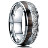 Black Koa Wood Inlay Titanium Wedding Ring