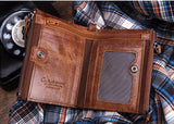 Genuine Leather Short Coin Wallet