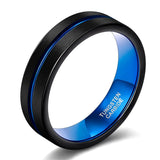 Black and Blue Tungsten Ring
