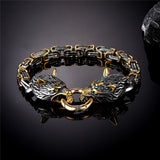Luxury bracelet with gold and silver design on a dark background