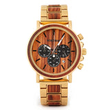 Reloj cronógrafo de madera para hombre 