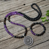 Quartz & Amethyst Mala Beads