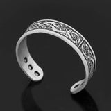 Viking Dragon Cuff Bracelet - Norse Knotwork Bangle
