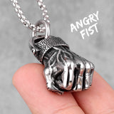 Anger Fist Pendant Necklace