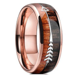 Black Koa Wood Inlay Titanium Wedding Ring