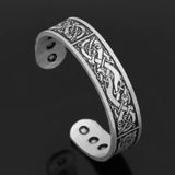 Viking Dragon Cuff Bracelet - Norse Knotwork Bangle