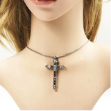 Vintage Gothic Skull Cross Necklace