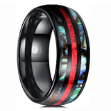 Black Koa Wood Inlay Titanium Wedding Ring