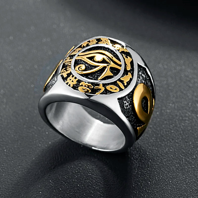 Ankh Eye of Horus Egyptian Rings | Viking Warriors