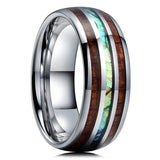 Black Koa Wood Inlay Titanium Wedding Ring