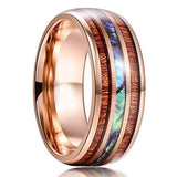 Black Koa Wood Inlay Titanium Wedding Ring