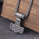 Mjolnir Pendant Necklace with Wooden Gift Box