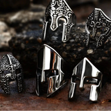 Stainless Steel Spartan Helmet Rings
