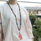 Labradorite 108 Mala Beads Necklace – Spiritual Yoga Prayer Jewelry