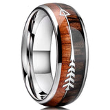 Black Koa Wood Inlay Titanium Wedding Ring