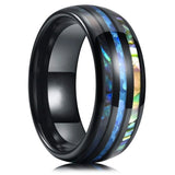 Black Koa Wood Inlay Titanium Wedding Ring