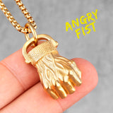 Anger Fist Pendant Necklace
