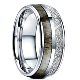 Black Koa Wood Inlay Titanium Wedding Ring