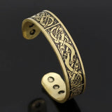 Viking Dragon Cuff Bracelet - Norse Knotwork Bangle