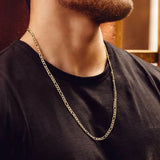 Silver Stainless Steel 3-8mm Figaro Chain