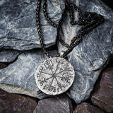 Vintage  Vegvisir Compass Pendant Necklace