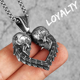 Eternal Love Gothic Punk Skull Pendant