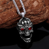Red eyes Silver Skull pendant 